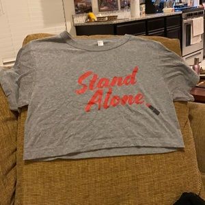 Crop top “Stand Alone” lipstick XS cotton shirt